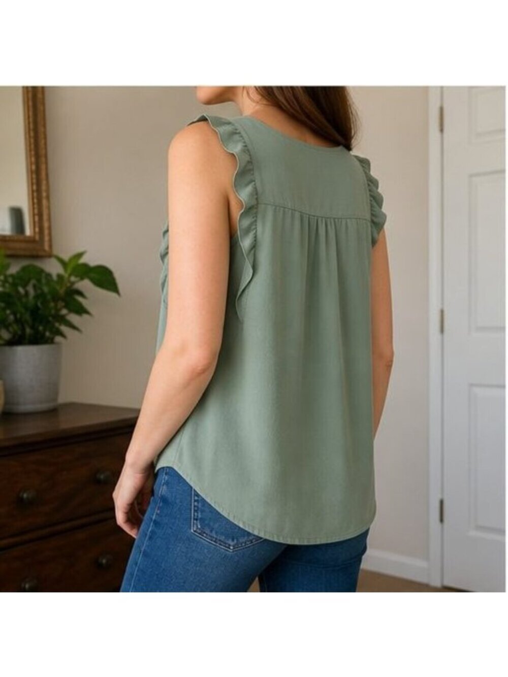 Sage Ruffle Blouse - Picture 3 of 6